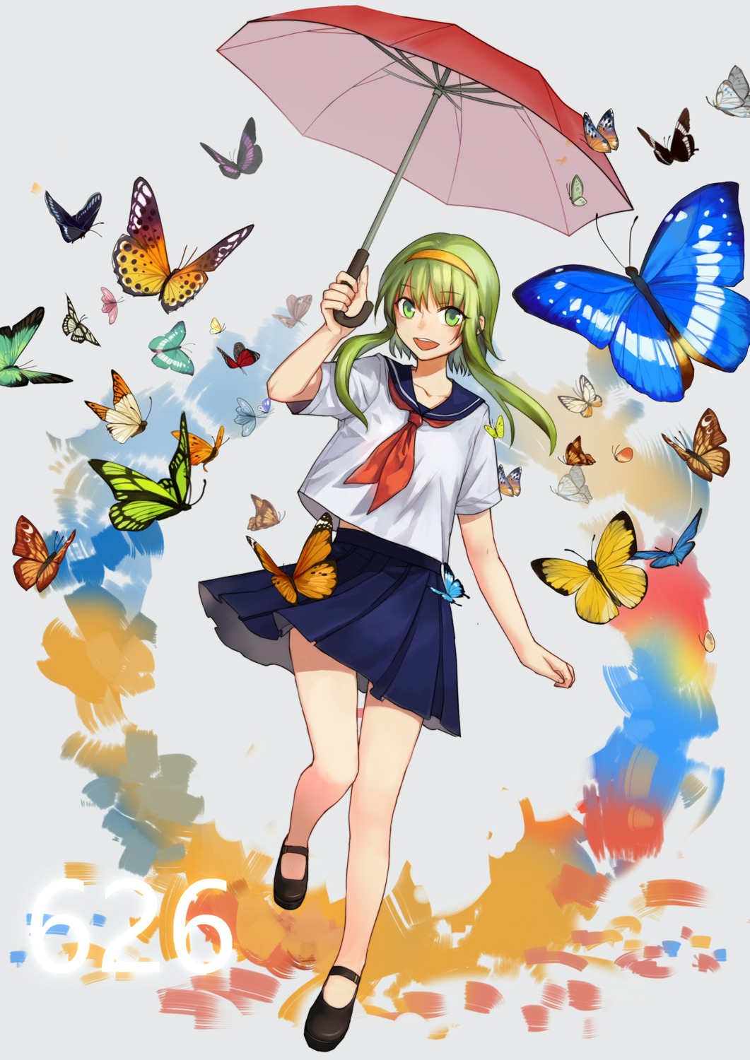 gumi seifuku umbrella vocaloid yumao_(miaowuxiaoxue)