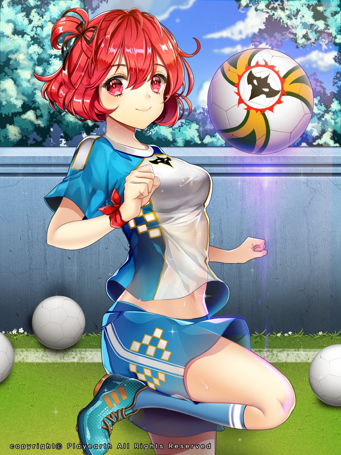 kaizin_rumble primcoco repult see_through soccer wet_clothes
