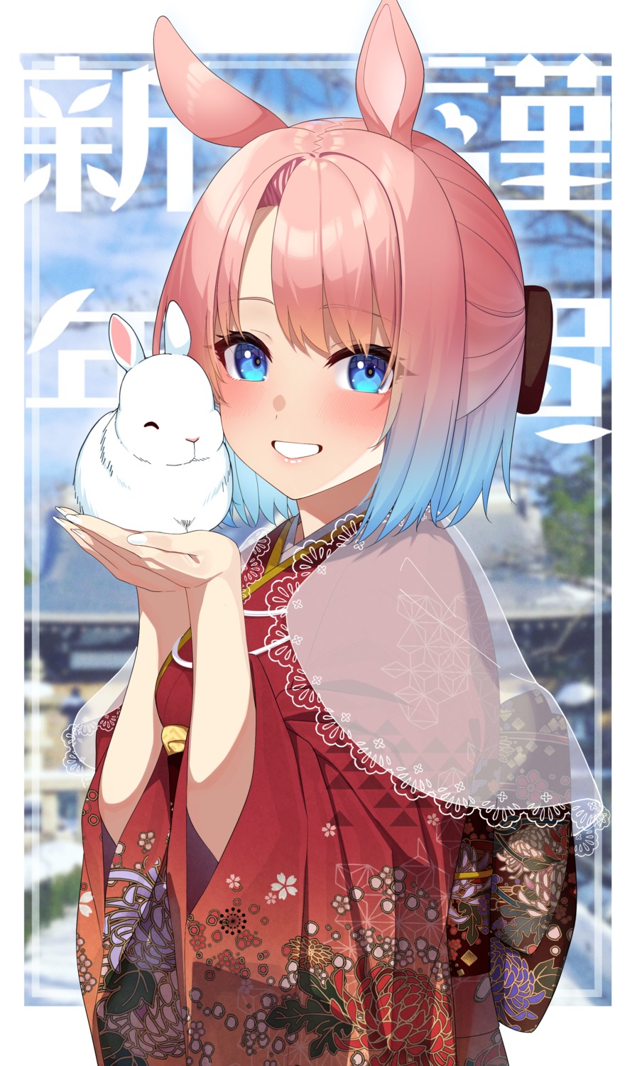 animal_ears bunny_ears go-1 kimono miruku_(go-1)