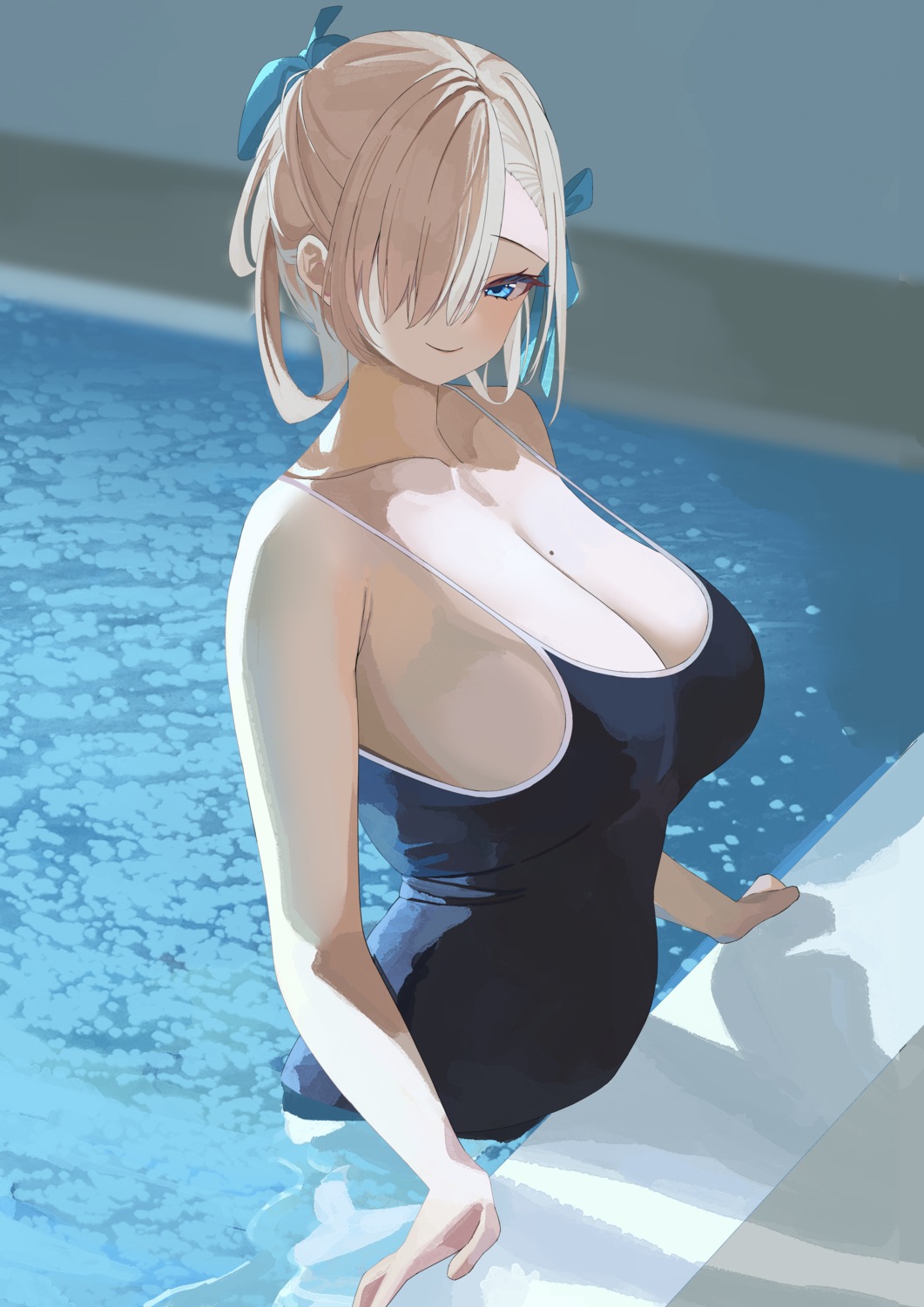 blue_archive ichinose_asuna swimsuits tnr_(horiko1525) wet