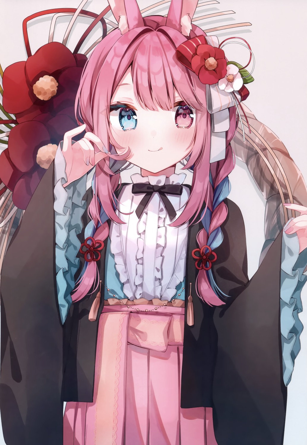 animal_ears bunny_ears heterochromia japanese_clothes lolita_fashion pirori_kingdom pirose