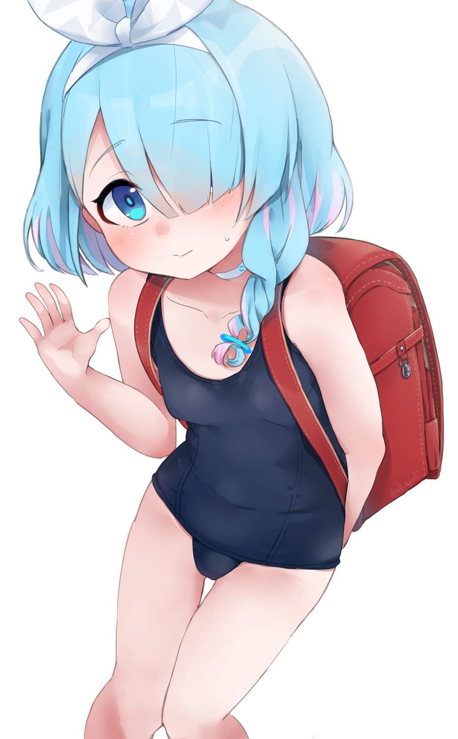 arona_(blue_archive) blue_archive halo loli okura-chan_(at_nya5) school_swimsuit swimsuits