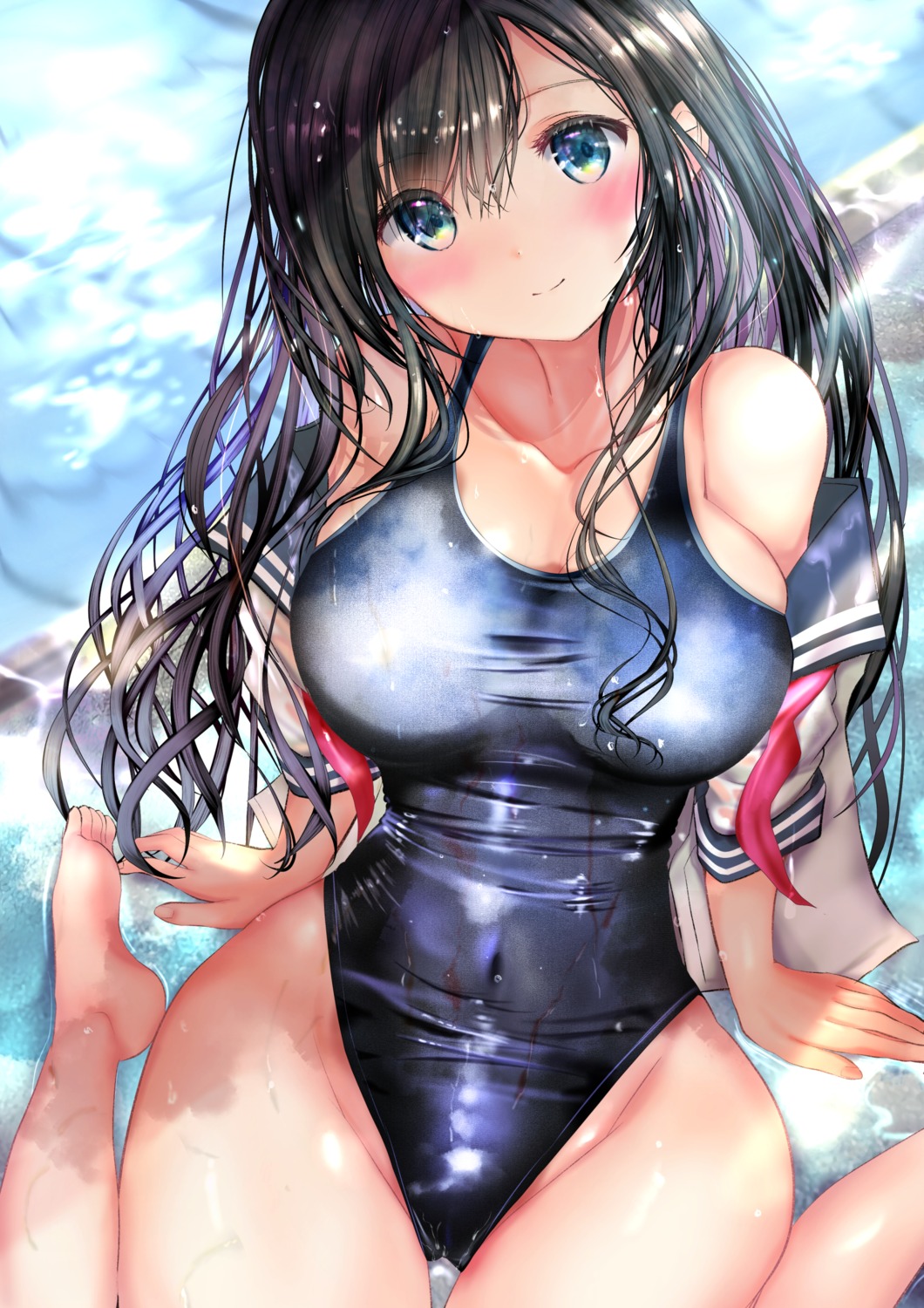 ogata_tei swimsuits wet