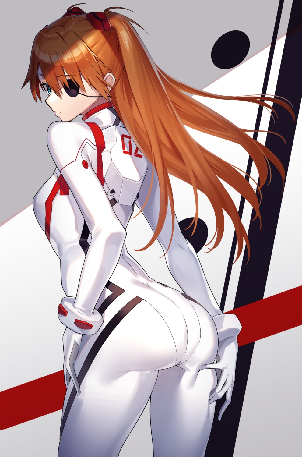 ass bodysuit eyepatch neon_genesis_evangelion souryuu_asuka_langley yamanokami_eaka