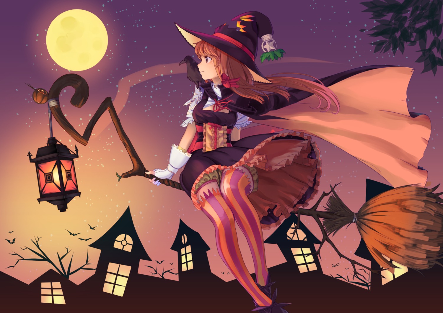 bloomers dress emuki_(armies_soul) halloween thighhighs witch