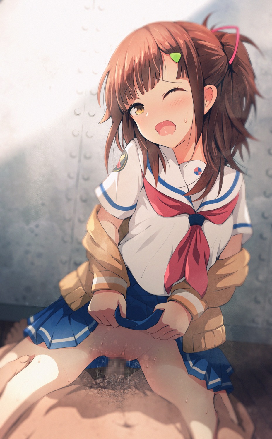 asou_(asabu202) censored high_school_fleet irizaki_mei loli nopan penis pussy pussy_juice seifuku sex skirt_lift sweater