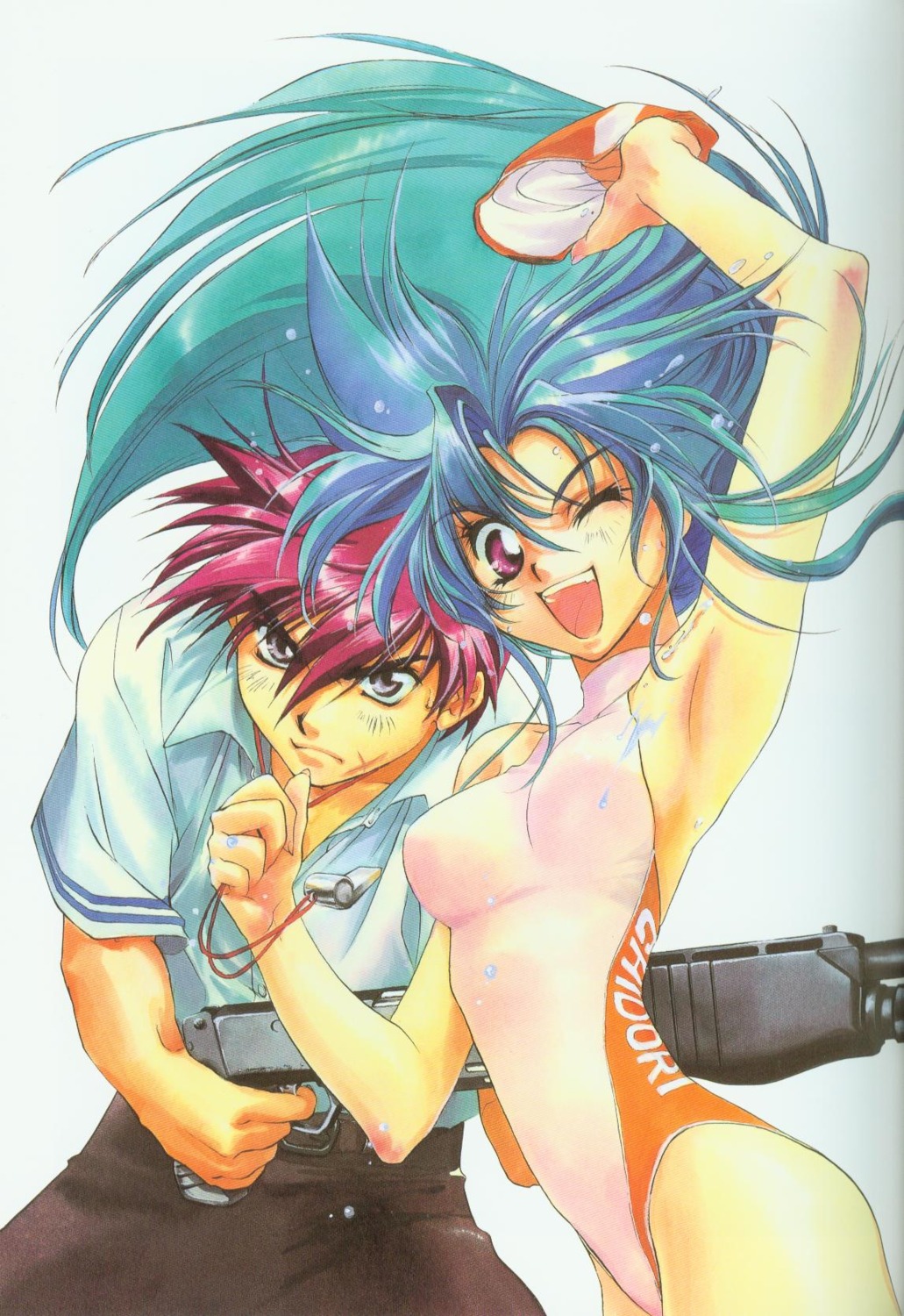 chidori_kaname full_metal_panic sagara_sousuke shikidouji swimsuits