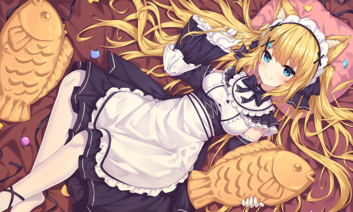 animal_ears hanazono_serena hanazono_serena_(channel) maid nekomimi neps-l