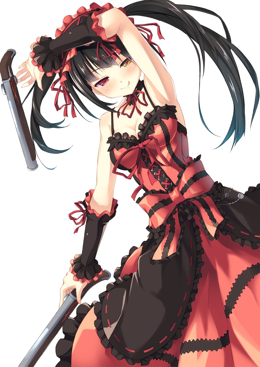 cleavage date_a_live dress gothic_lolita gun kinta_(distortion) lolita_fashion tokisaki_kurumi