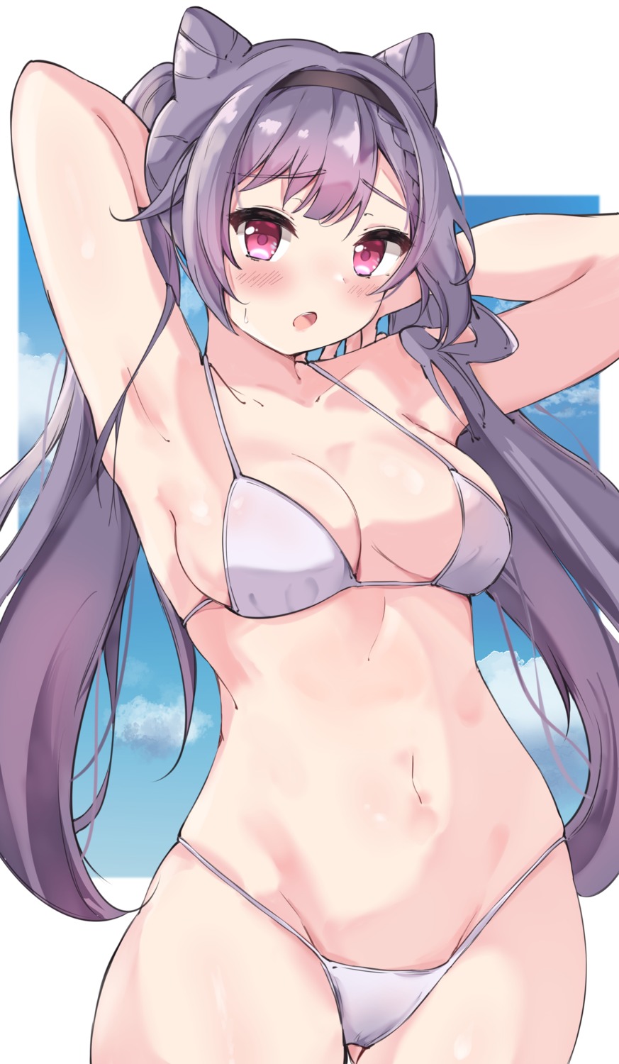 areola bikini erect_nipples genshin_impact hido_(meori_apu_da) keqing see_through swimsuits