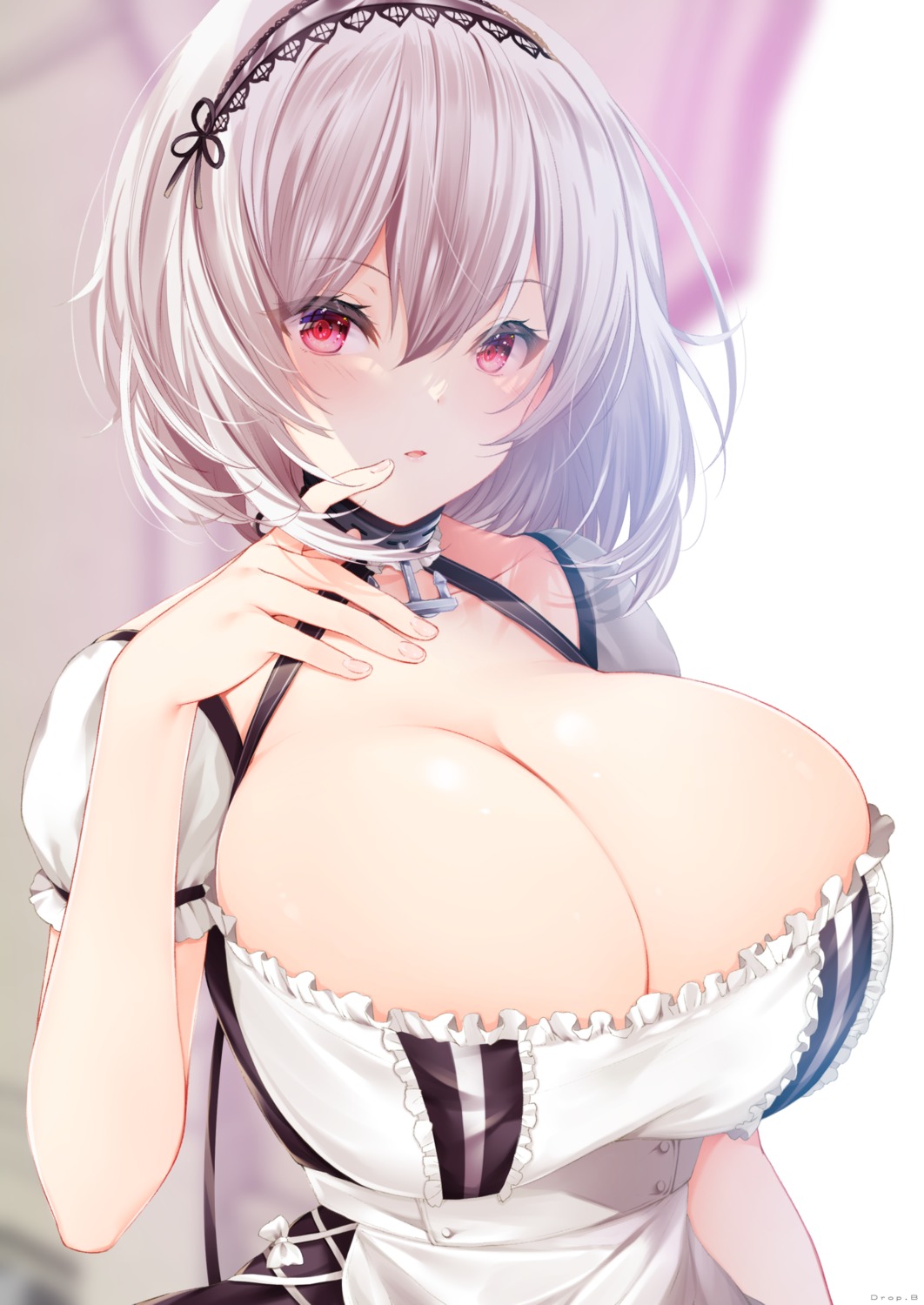 azur_lane cleavage dropb maid no_bra sirius_(azur_lane)