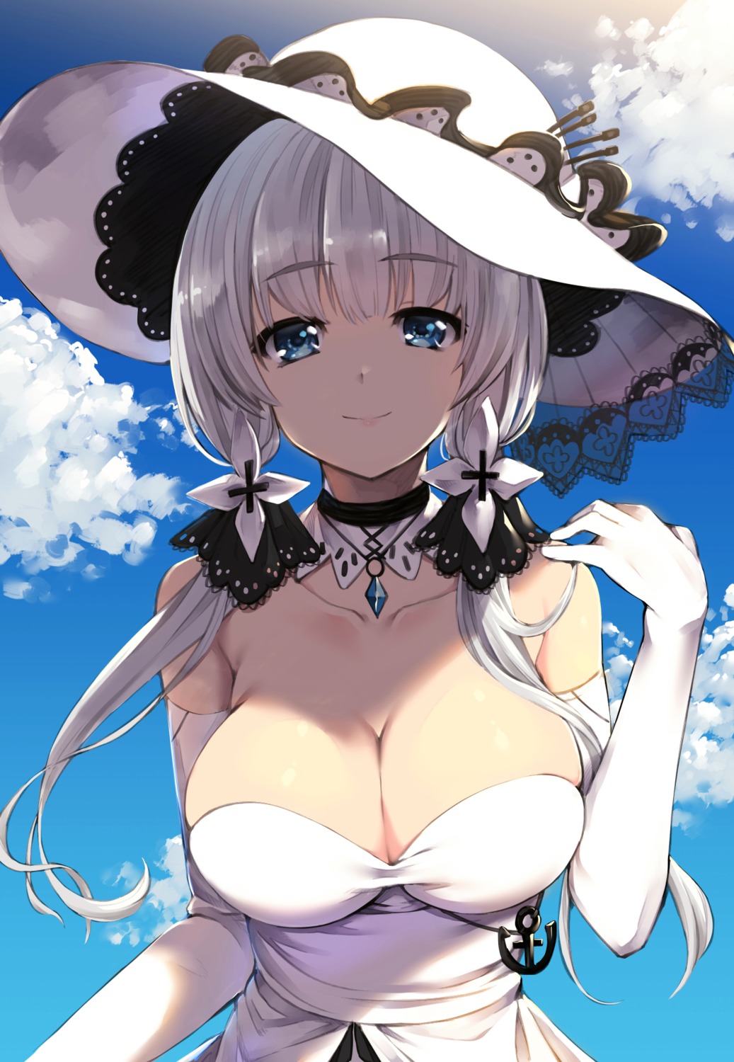 akanagi_youto azur_lane cleavage illustrious_(azur_lane)