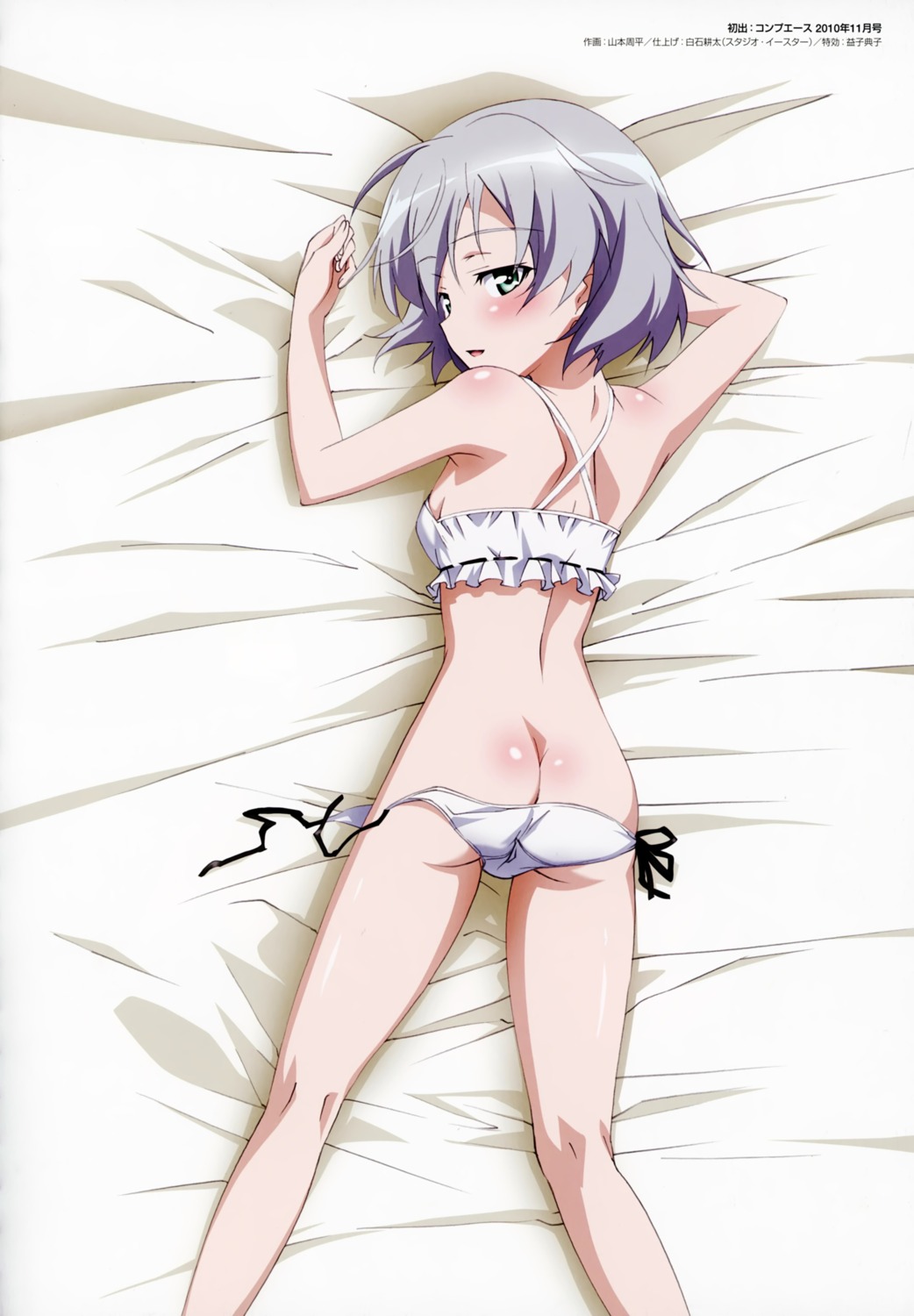 ass bikini panty_pull sanya_v_litvyak shiraishi_kouta strike_witches swimsuits yamamoto_shuuhei