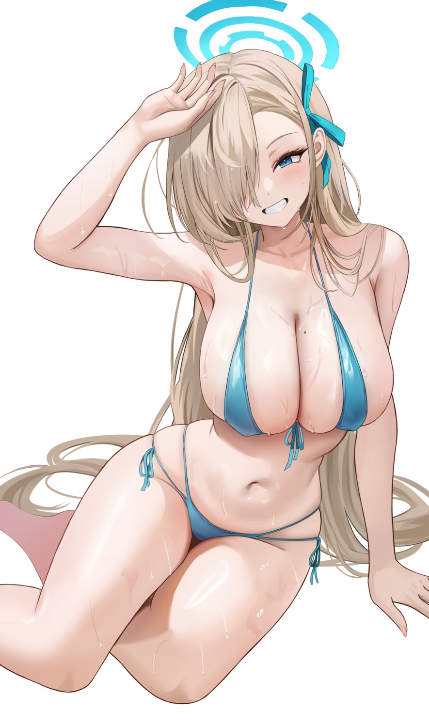 bikini blue_archive halo ichinose_asuna iino_(isnyong) swimsuits wet