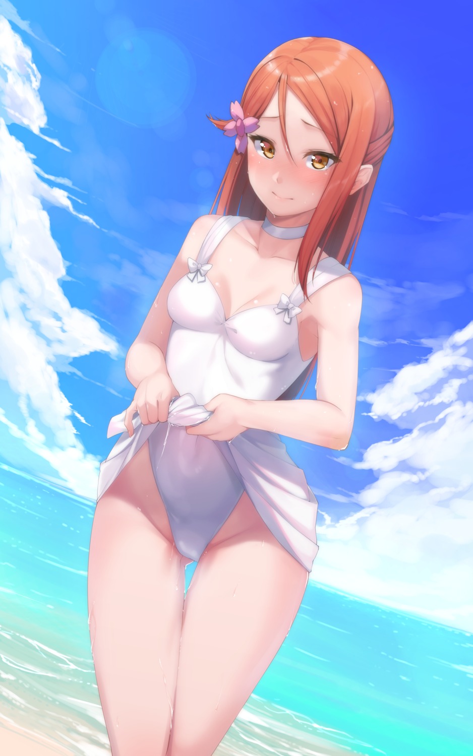 cleavage ginopi love_live!_sunshine!! sakurauchi_riko skirt_lift swimsuits