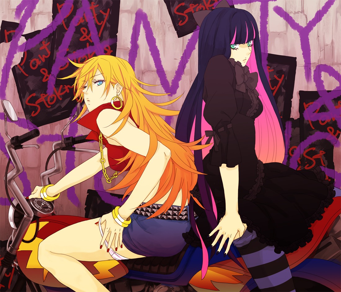 panty panty_&_stocking_with_garterbelt panty_pull stocking thighhighs tsusana