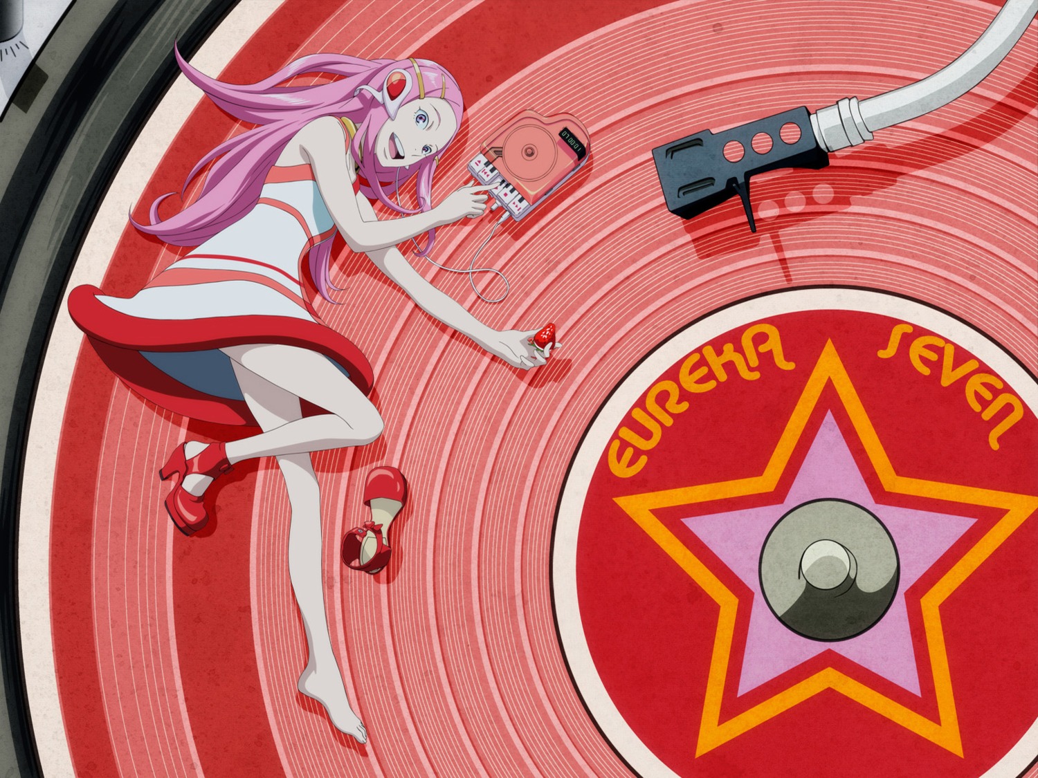 anemone dress eureka_seven feet headphones wallpaper yoshida_kenichi