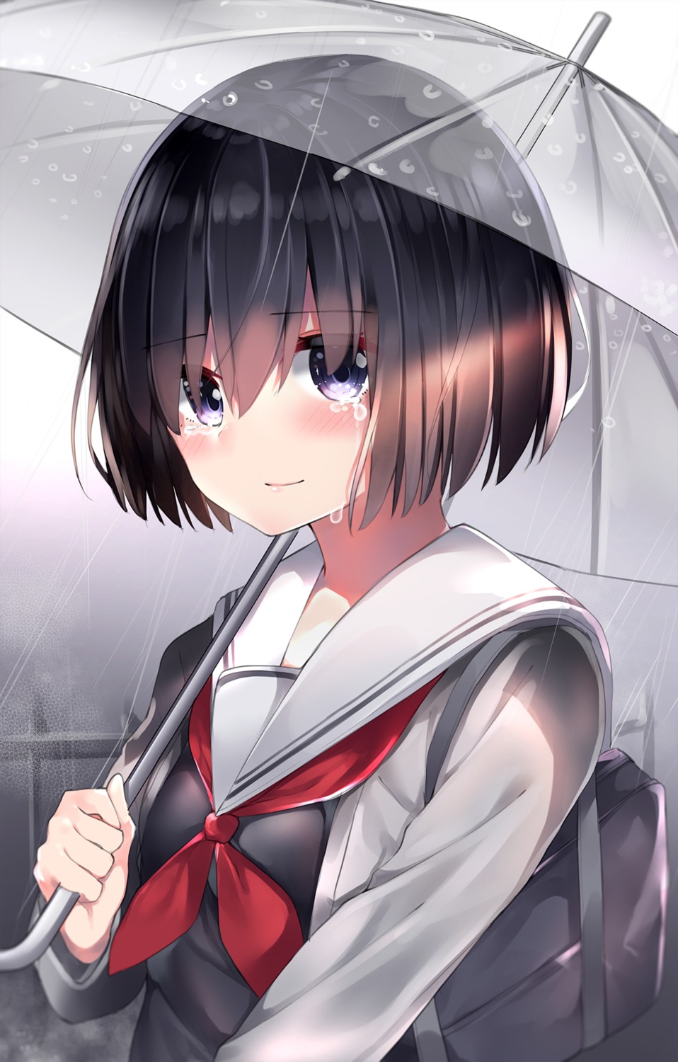 neku_(neku_draw) seifuku sweater umbrella