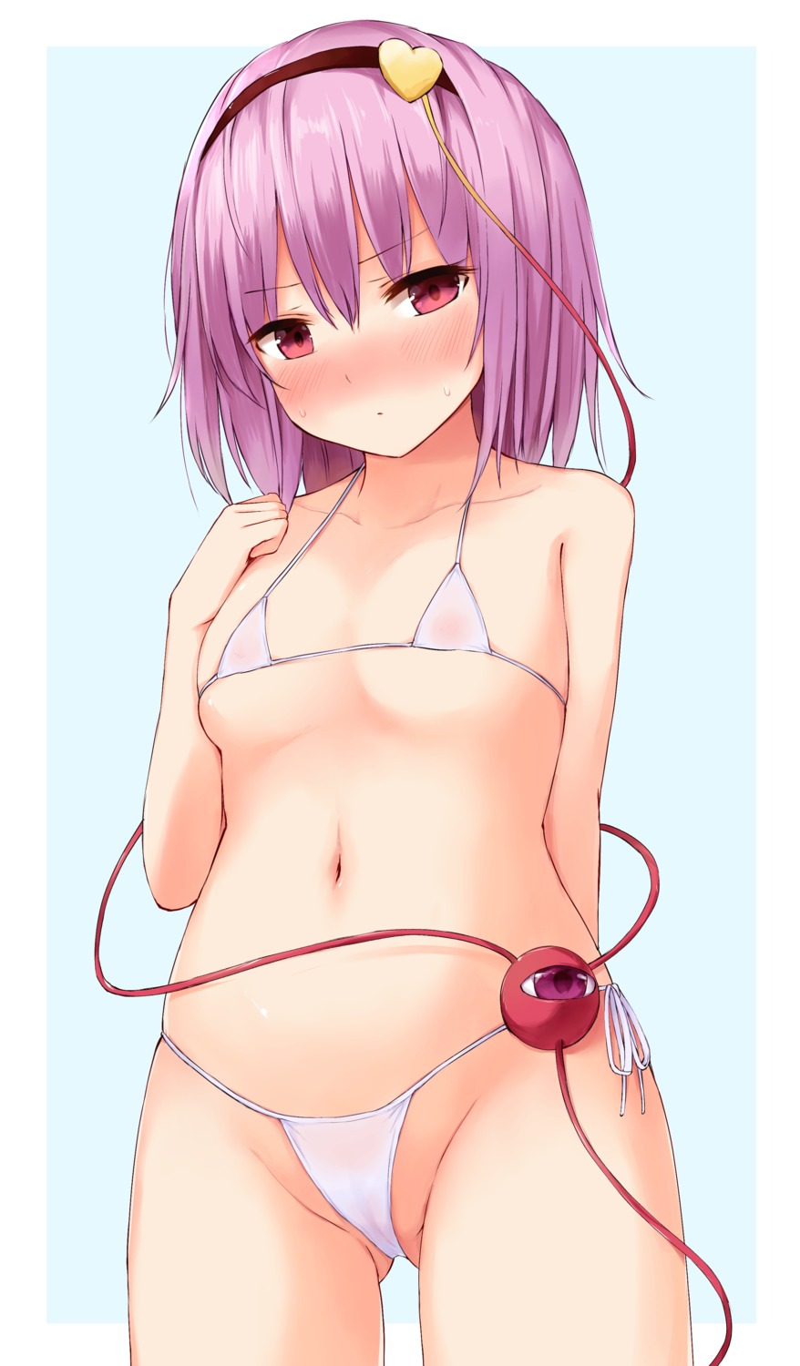 bikini cameltoe komeiji_satori loli nipples see_through swimsuits techi_(techi35499) touhou