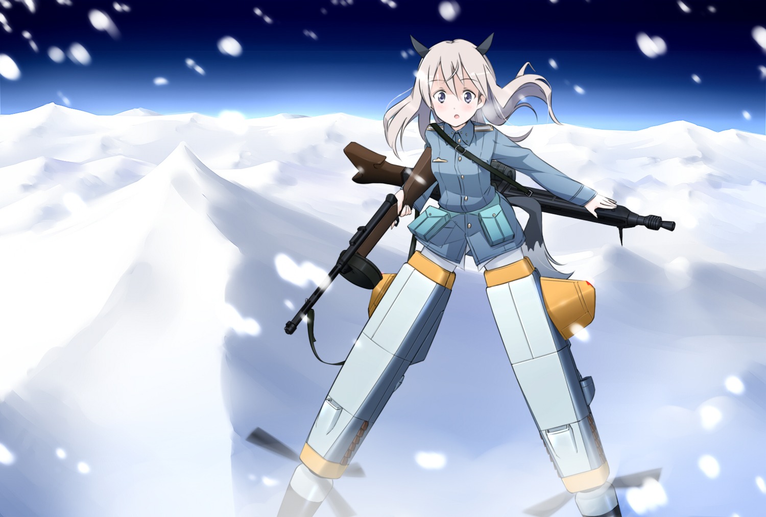 animal_ears eila_ilmatar_juutilainen gun moso strike_witches