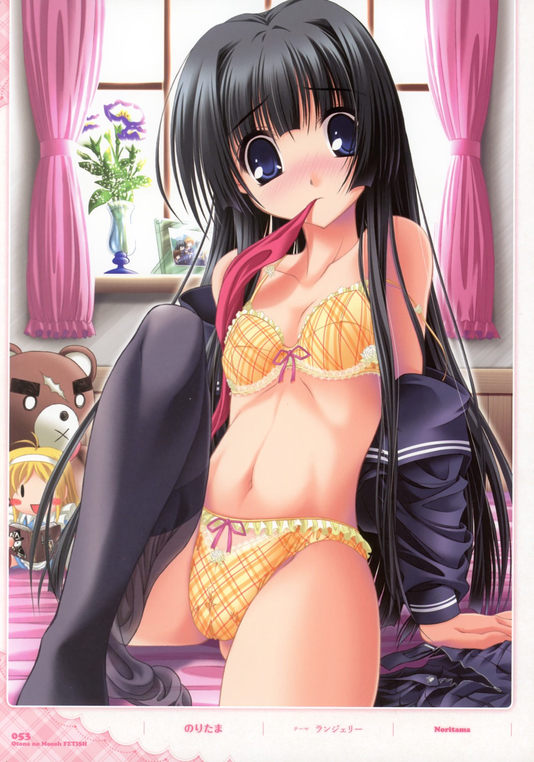 bra noritama_(gozen) pantsu pantyhose undressing