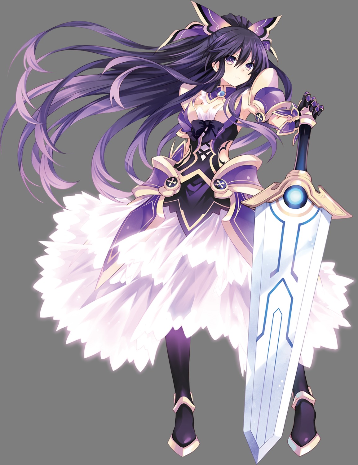 armor cleavage date_a_live dress sword transparent_png tsunako yatogami_tooka