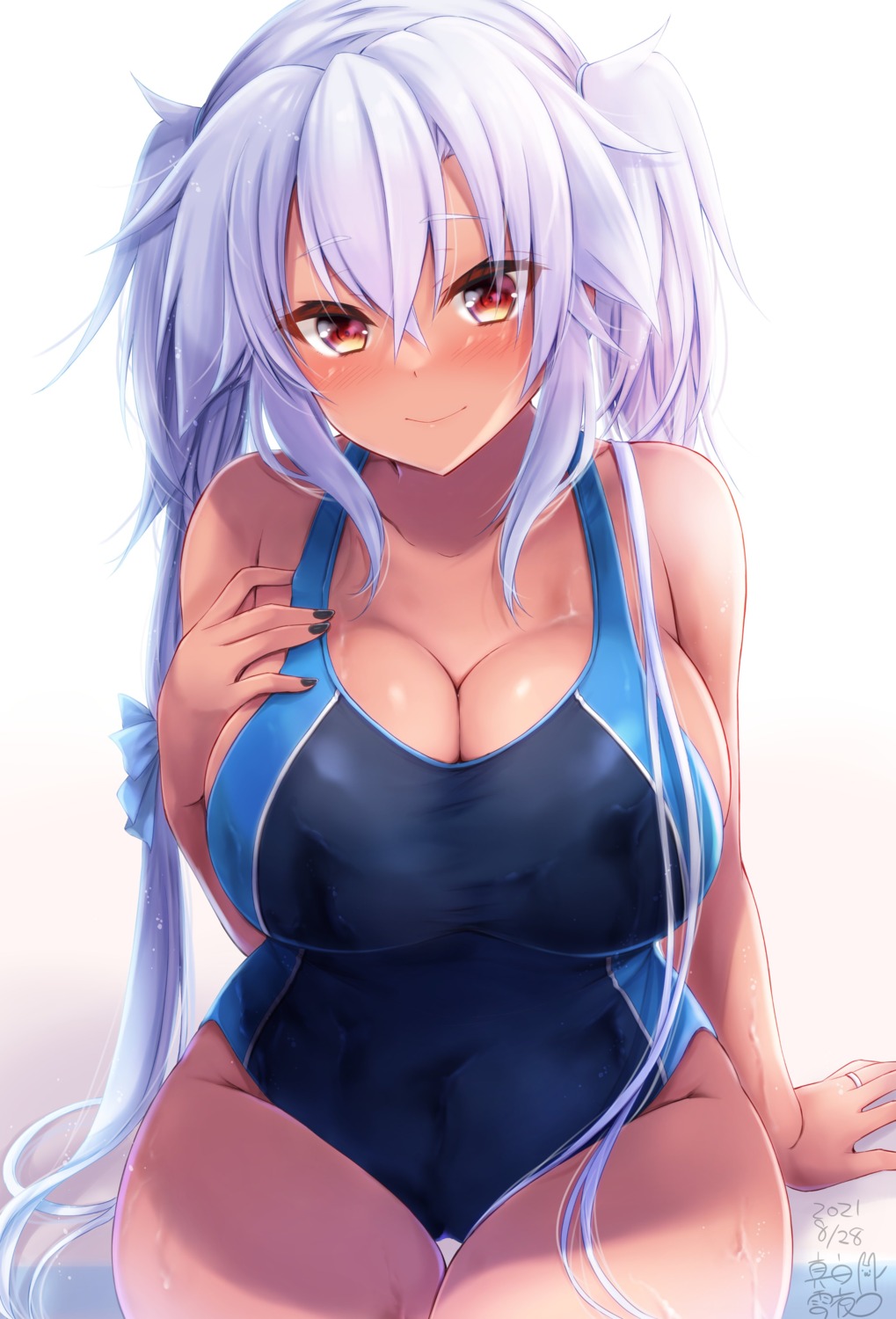 cleavage kantai_collection mashiro_yukiya musashi_(kancolle) swimsuits