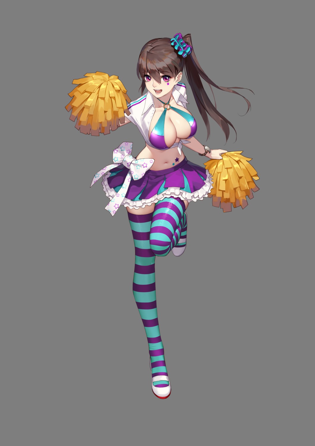 bikini_top cheerleader cleavage jimolianzhanji open_shirt swimsuits tagme transparent_png