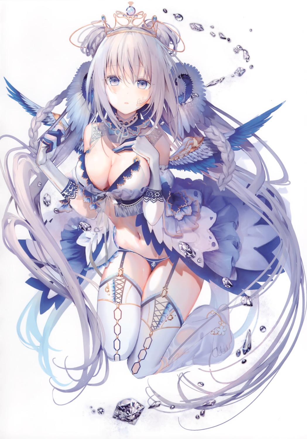 burittohiroba dress kouyafu pantsu see_through stockings thighhighs wings