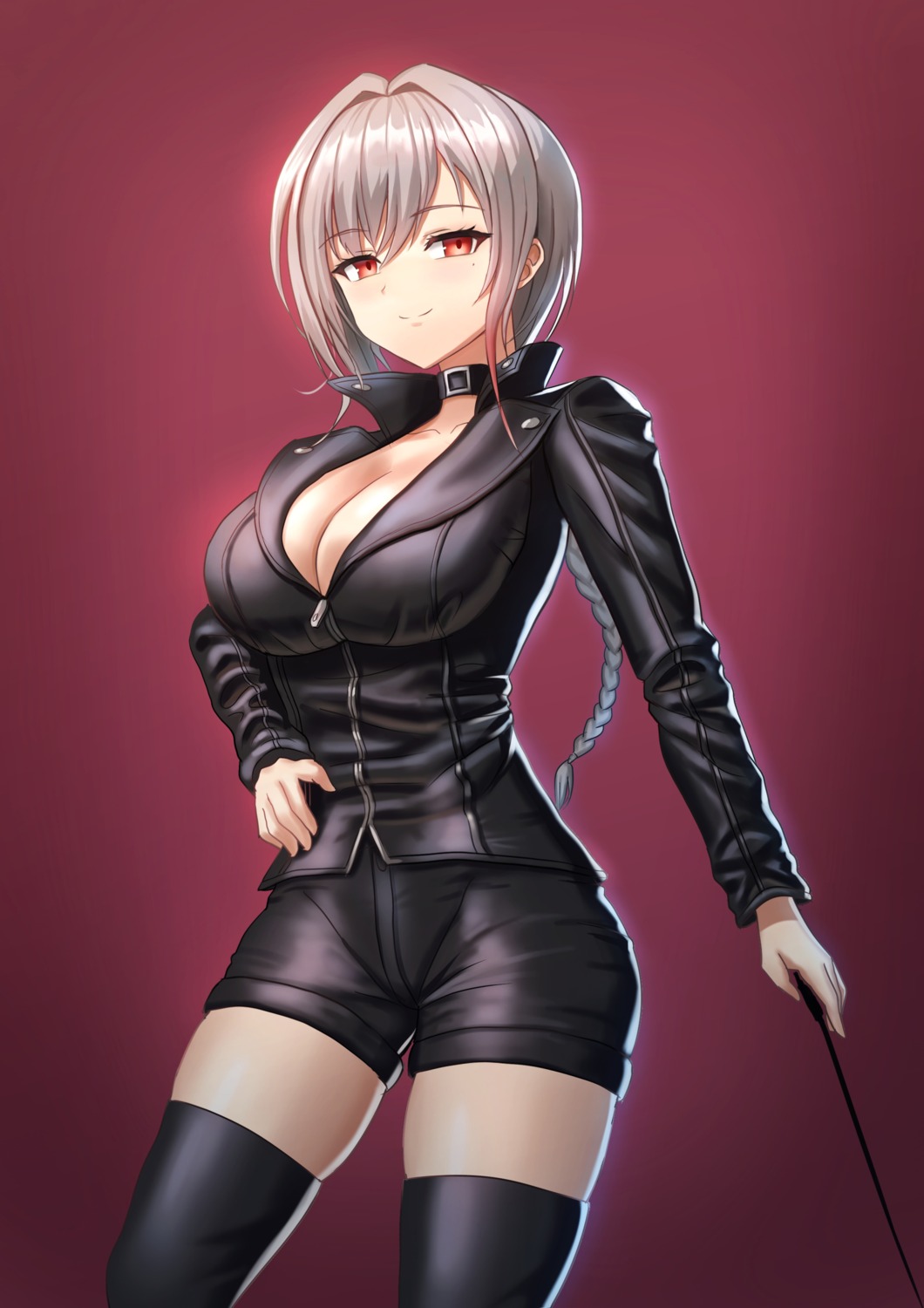 cleavage enter_(artist) no_bra open_shirt thighhighs