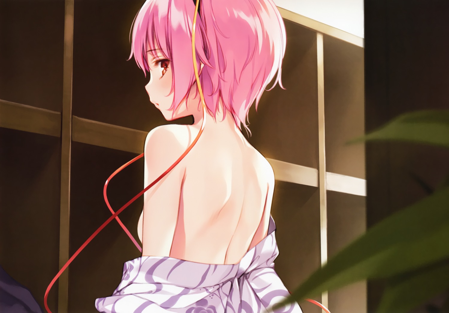 breasts fixed gekidoku_shoujo ke-ta kimono komeiji_satori no_bra open_shirt touhou undressing