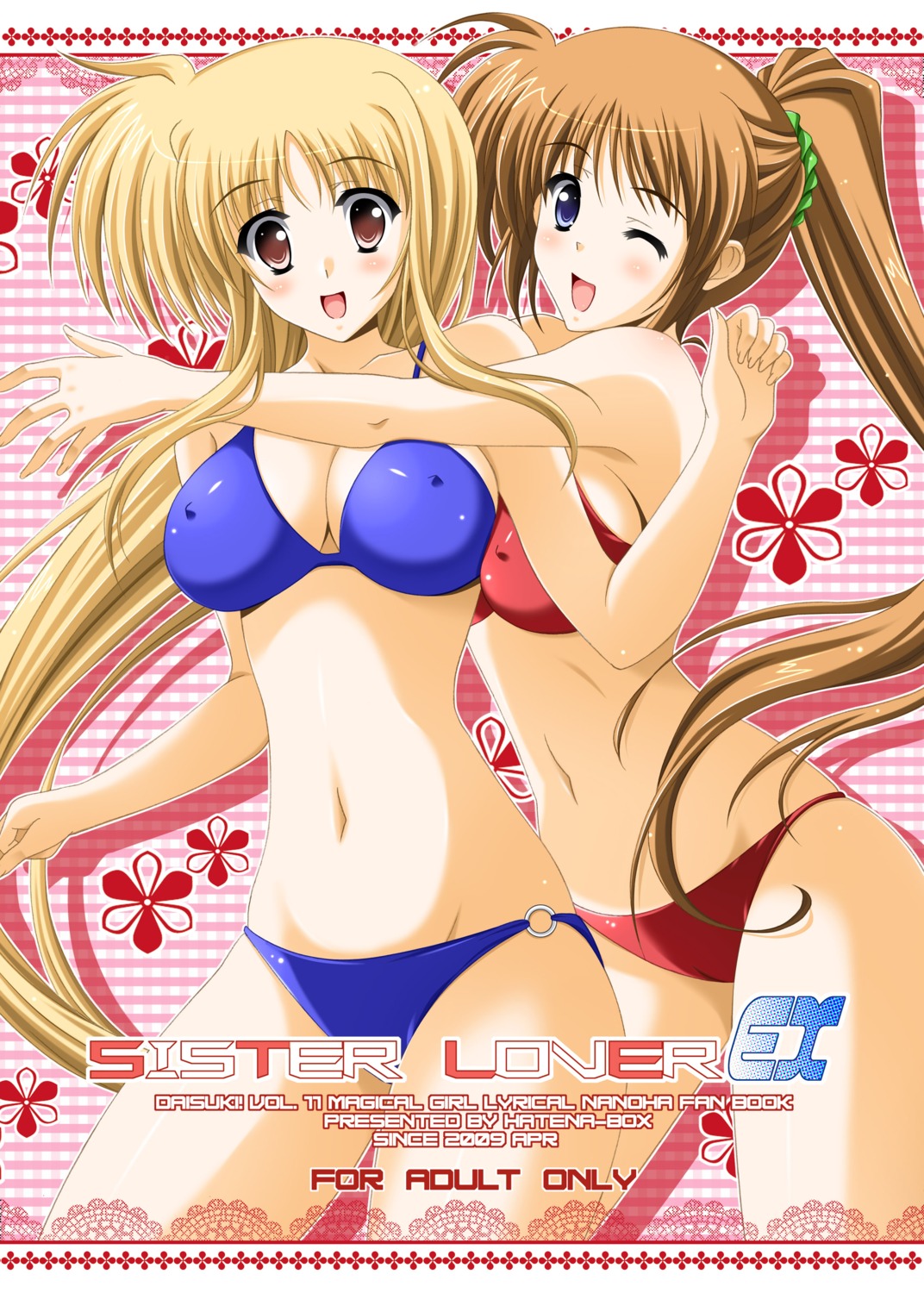 bikini erect_nipples fate_testarossa hatena-box mahou_shoujo_lyrical_nanoha mahou_shoujo_lyrical_nanoha_strikers oda_kenichi swimsuits takamachi_nanoha