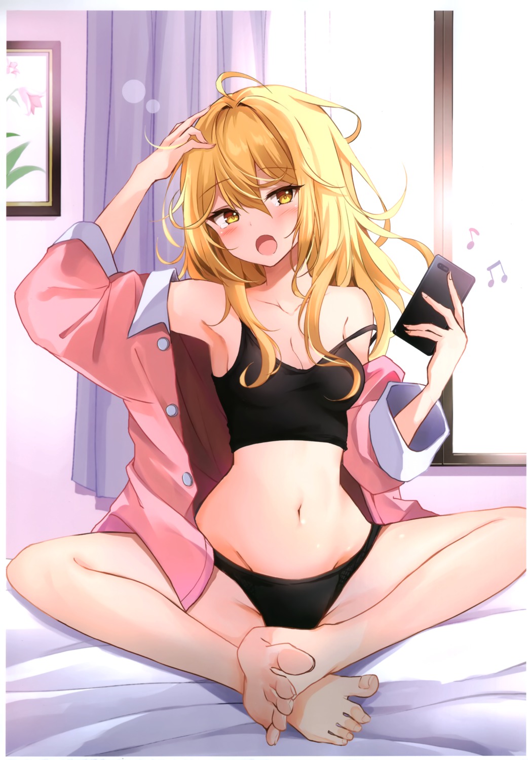 bra cleavage feet hyurasan kirisame_marisa pajama pantsu touhou