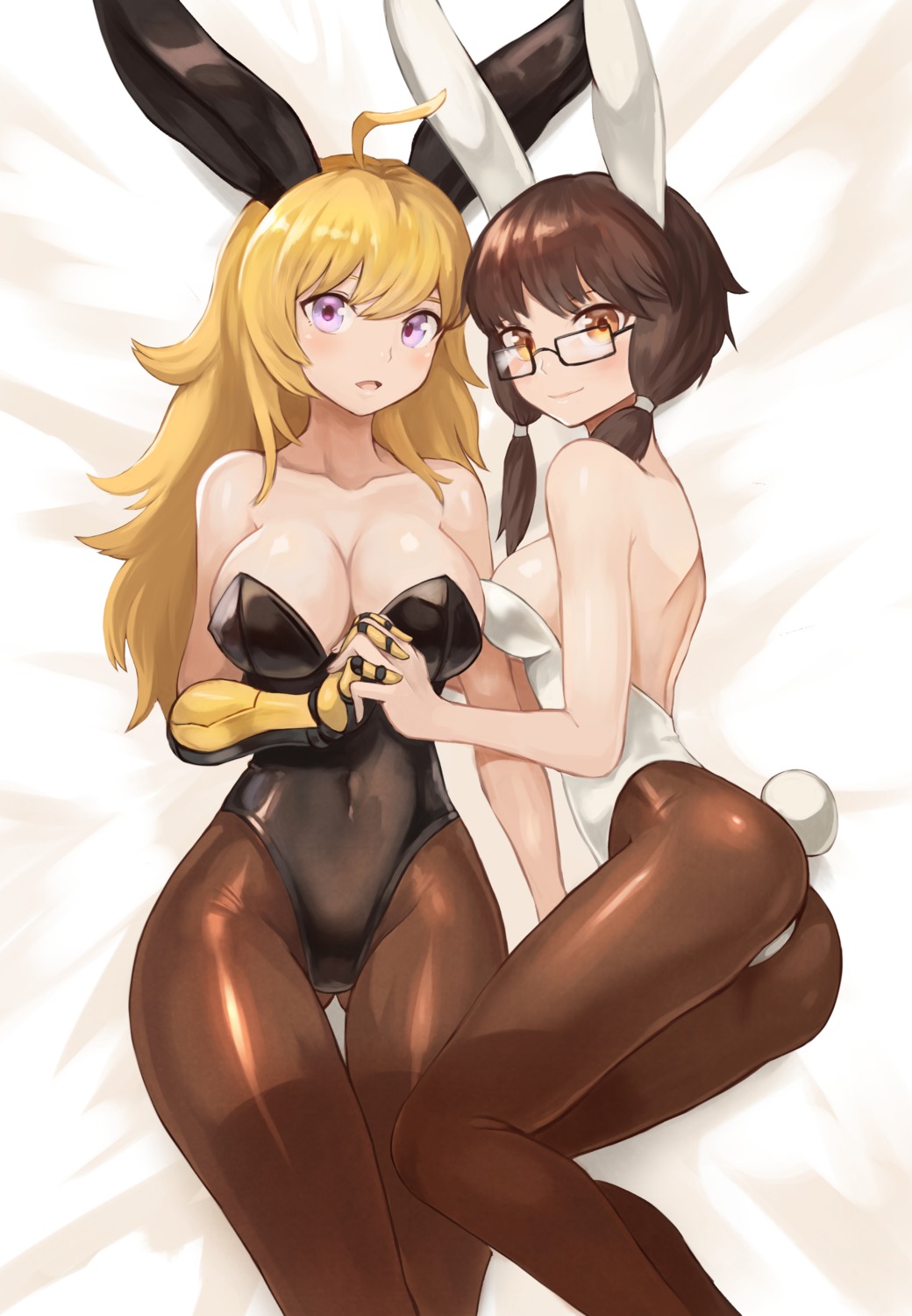 animal_ears ass bunny_ears bunny_girl cleavage megane pantyhose rwby sookmo tail yang_xiao_long