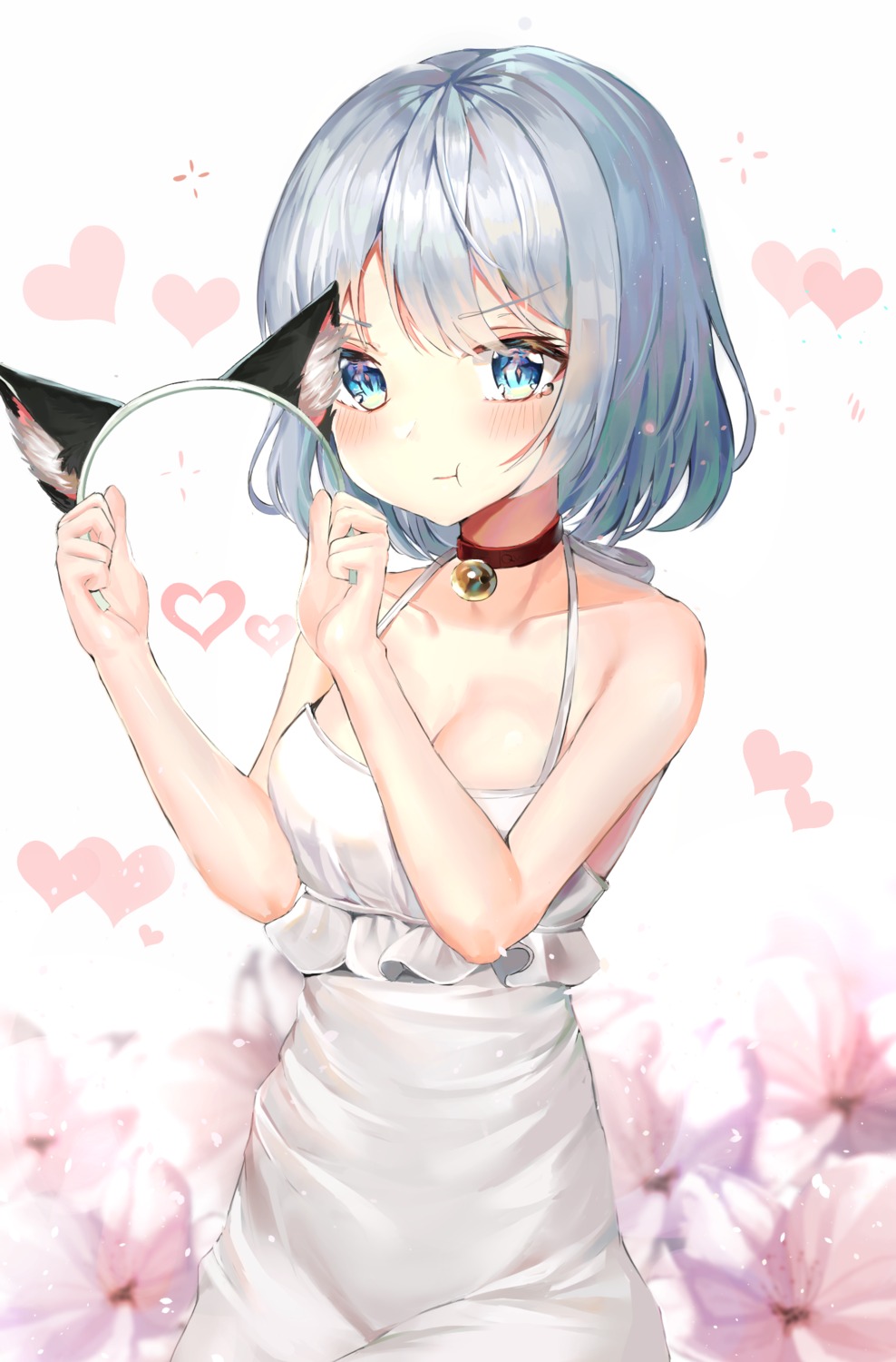 animal_ears cleavage dress nekomimi refile