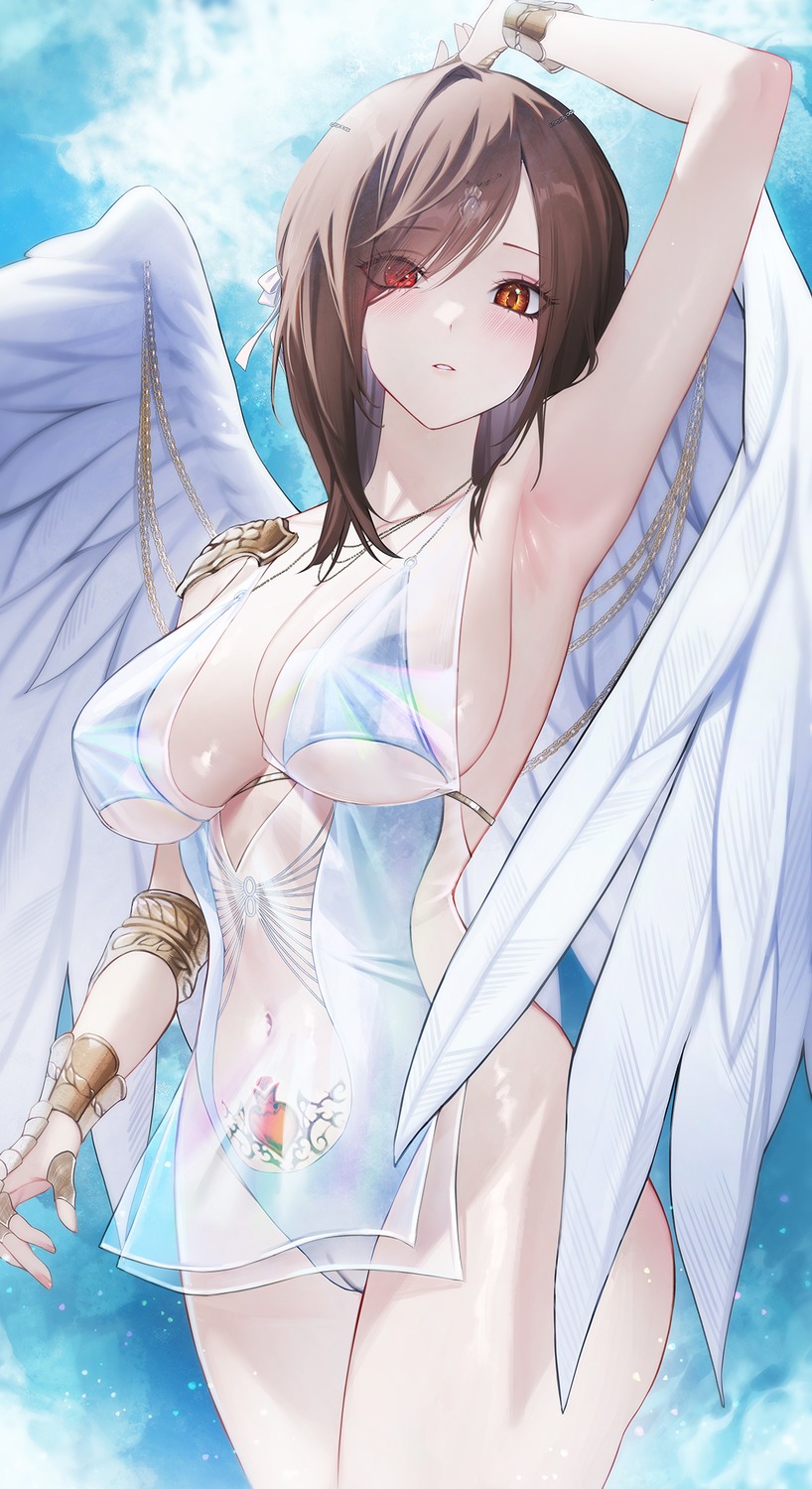 black_desert_online cameltoe heterochromia see_through seoyul swimsuits tattoo wings