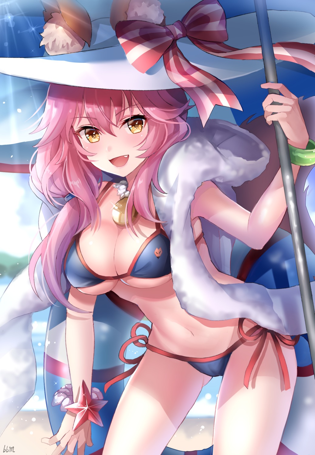 animal_ears bikini blue_blood_moon cameltoe fate/grand_order swimsuits tail tamamo_no_mae