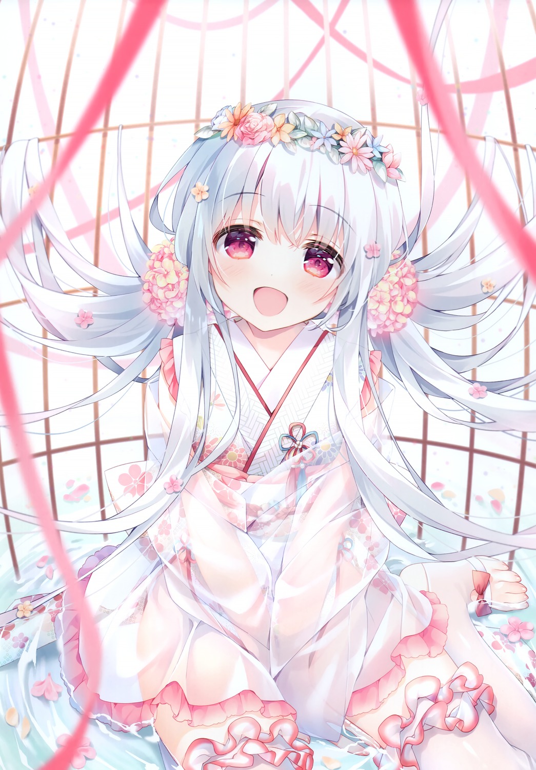 suimya japanese clothes kimono see through thighhighs wet clothes ...