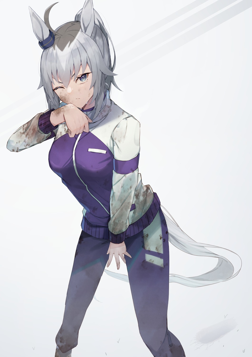 animal_ears gym_uniform kuroshiro_kanae oguri_cap_(umamusume) tail uma_musume_cinderella_gray uma_musume_pretty_derby