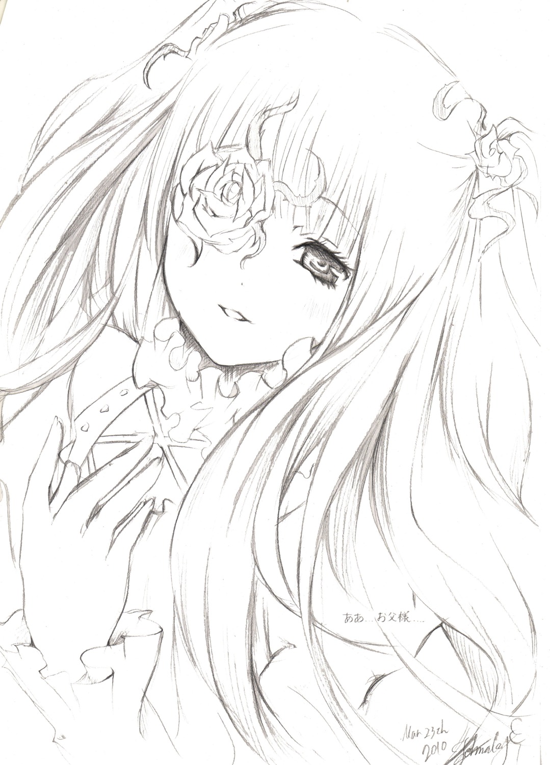 kirakishou monochrome rozen_maiden sketch