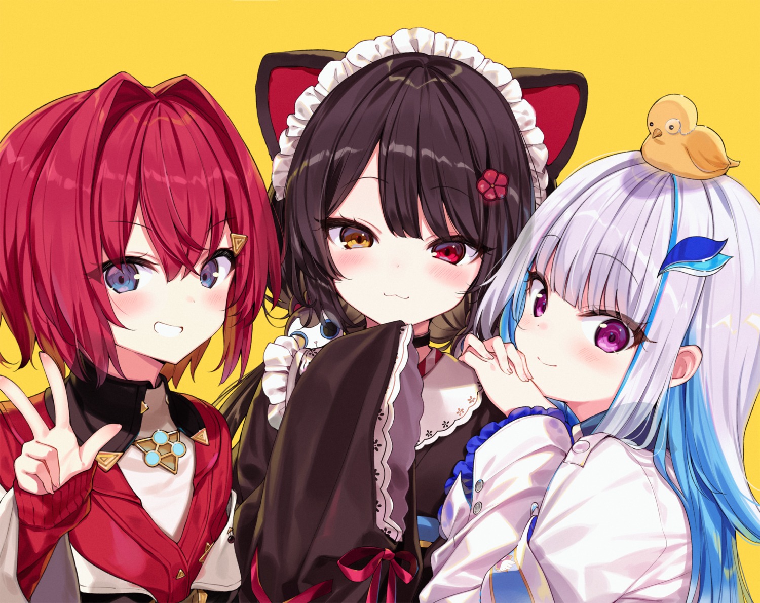 ange_katrina animal_ears heterochromia inui_toko inumimi lize_helesta maid nijisanji seifuku shnva wa_maid