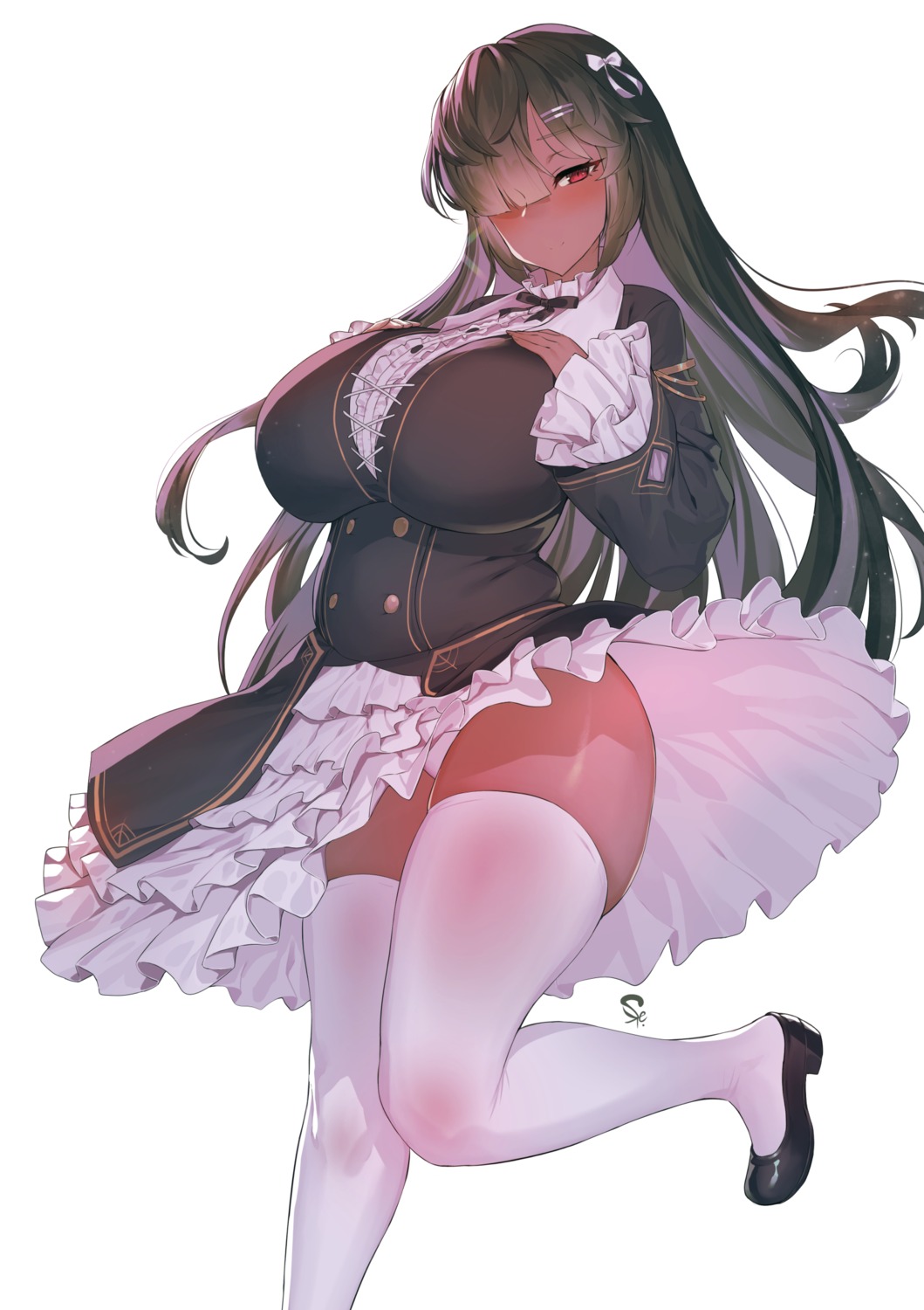 dress gothic_lolita heels lolita_fashion skirt_lift suerte thighhighs