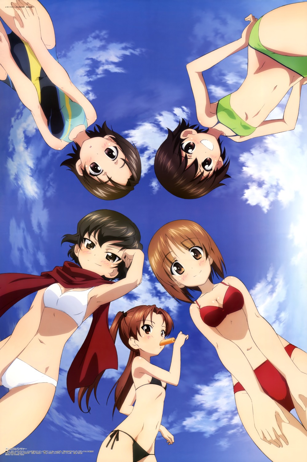 bikini caesar girls_und_panzer isobe_noriko kadotani_anzu nishizumi_miho sawa_azusa swimsuits yoshida_nobuyoshi