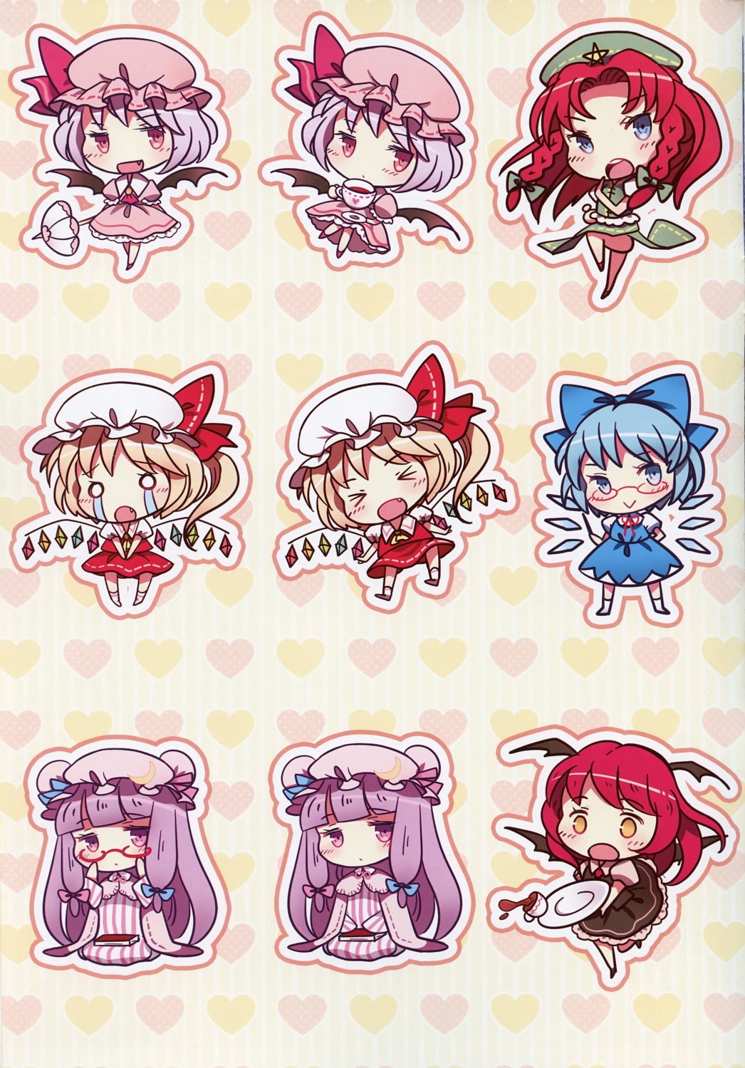 chibi cirno domotolain flandre_scarlet hong_meiling koakuma patchouli_knowledge remilia_scarlet touhou