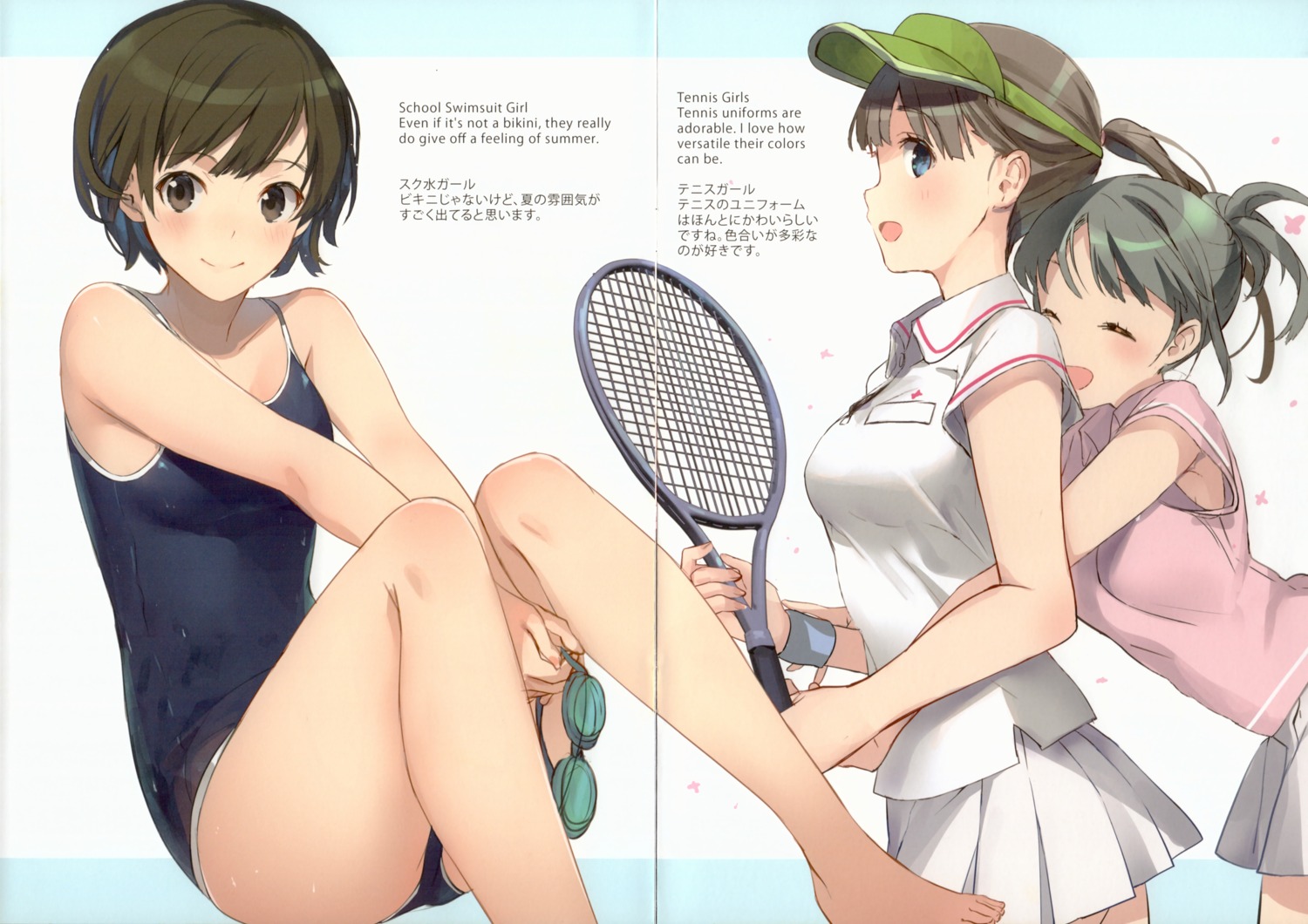 fixme gap raemz school_swimsuit swimsuits tennis weee yuri