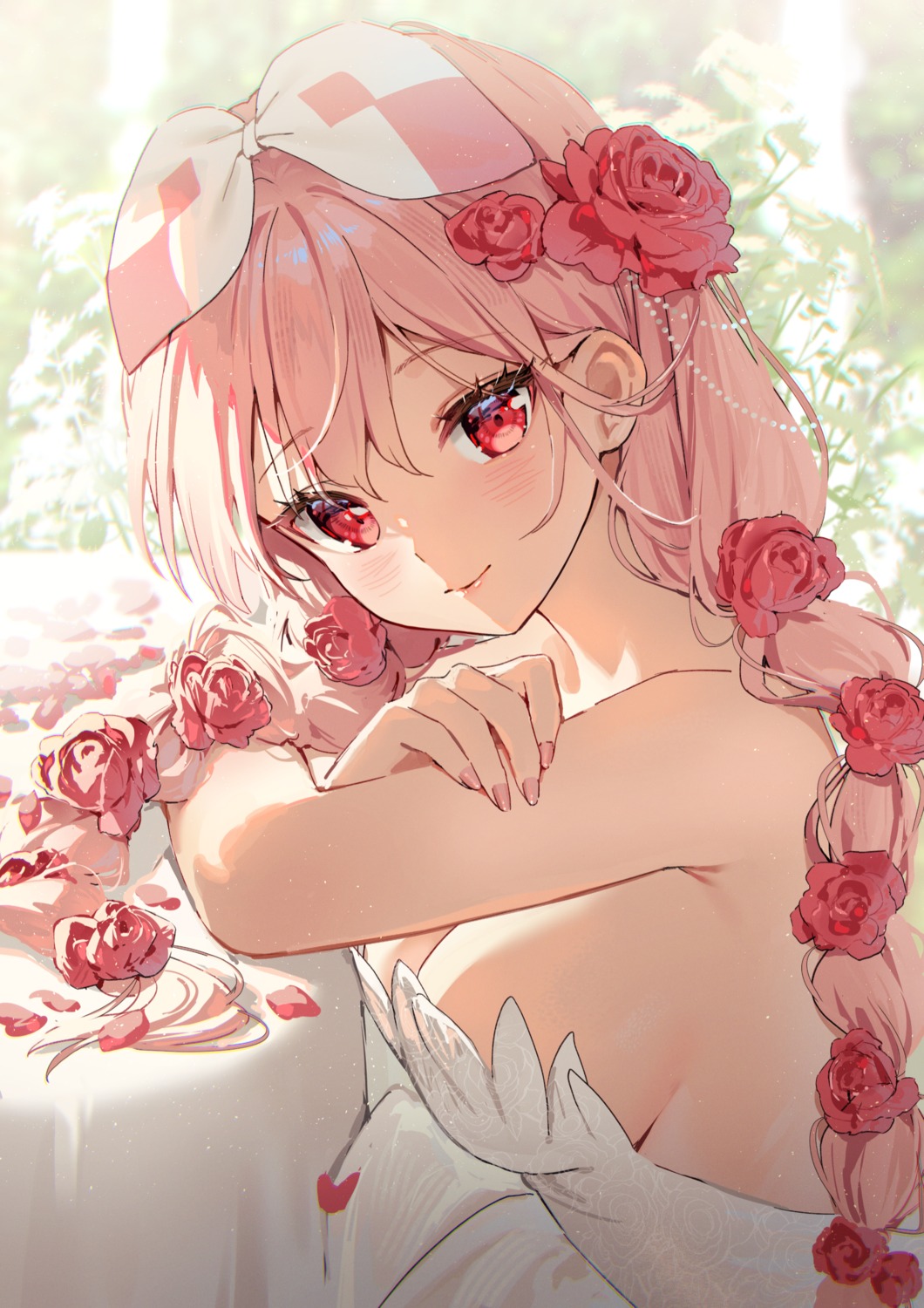 animal_ears bunny_ears dress no_bra rosuuri