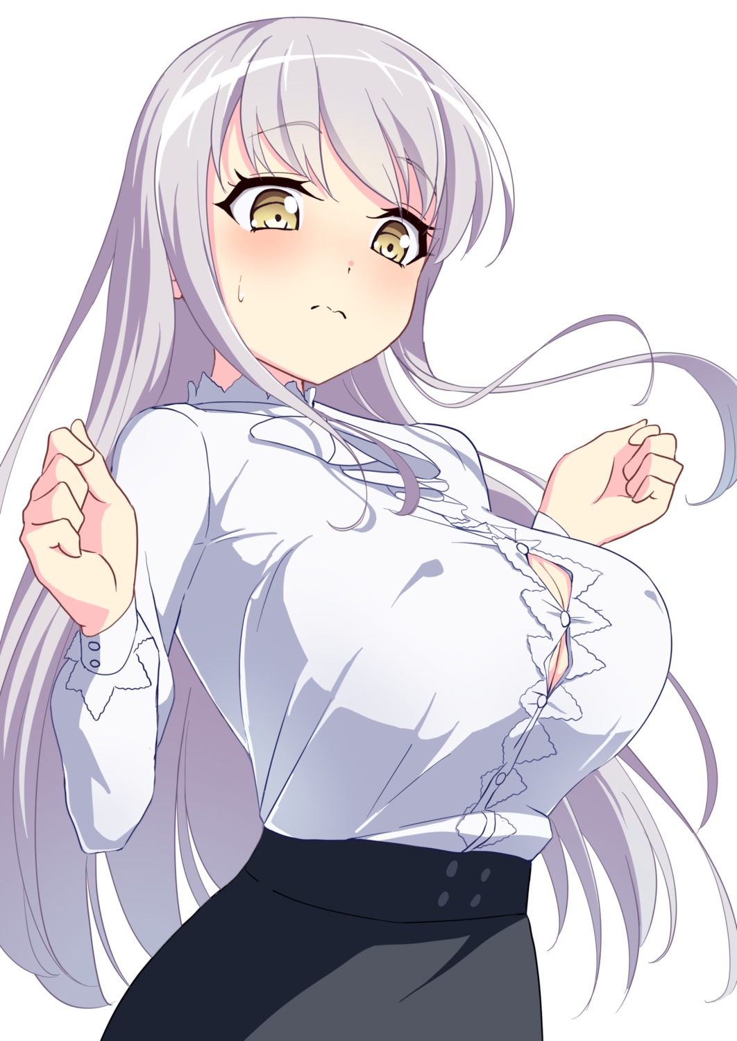 bang_dream! cleavage erect_nipples minato_yukina no_bra sakamata