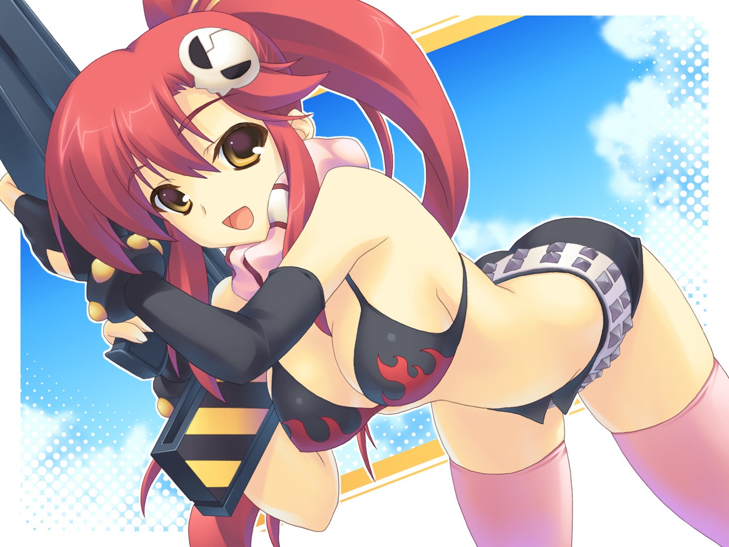 aoi_sora-maru bikini_top cleavage gun swimsuits tengen_toppa_gurren_lagann thighhighs wallpaper yoko