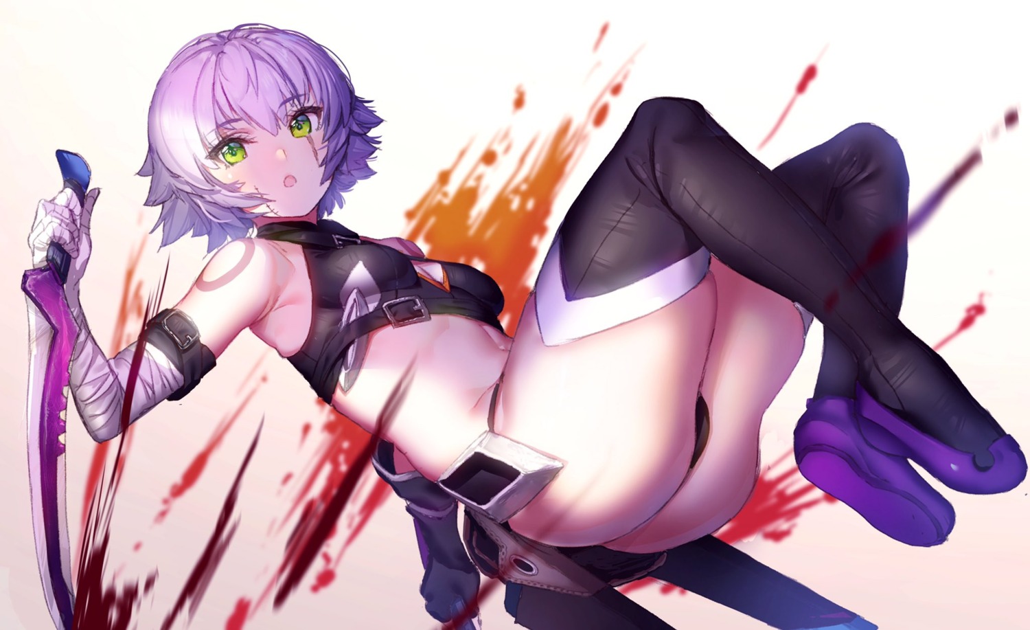 ass fate/apocrypha fate/stay_night hiyashi_mirano jack_the_ripper pantsu thighhighs weapon