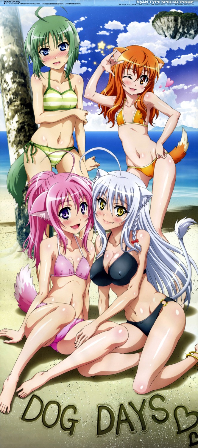 animal_ears bikini cleavage dog_days eclair_martinozzi erect_nipples inumimi ishiyama_hiroshi leonmitchelli_galette_des_rois millhiore_f_biscotti ricotta_elmar swimsuits tail